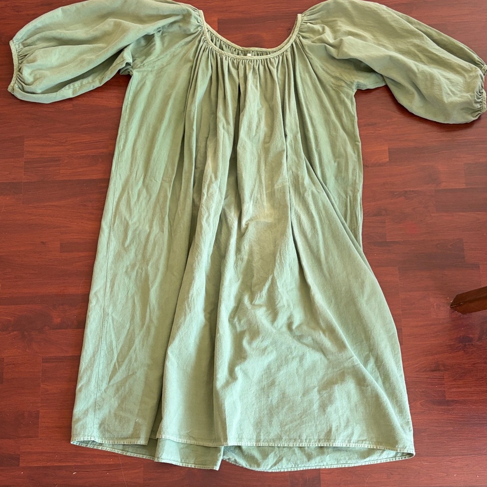 Rudy Jude Green Bean Puff Sleeve Dress size S